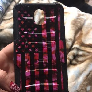 Cricket icon 2 with pink American flag hard case with clip